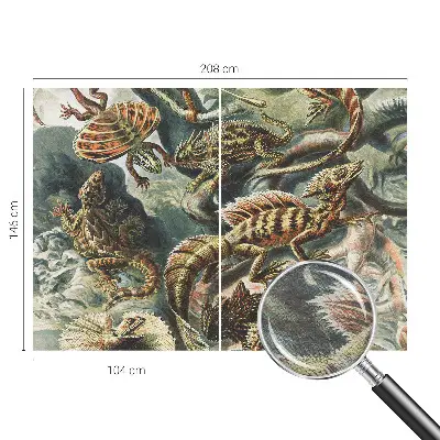 Tapisserie panoramique avec un motif de reptiles exotiques