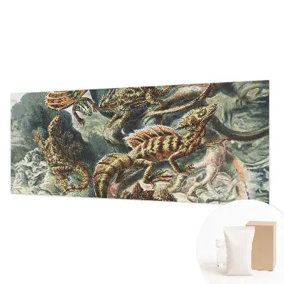 Tapisserie panoramique avec un motif de reptiles exotiques