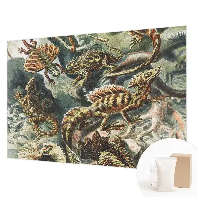 Tapisserie panoramique avec un motif de reptiles exotiques