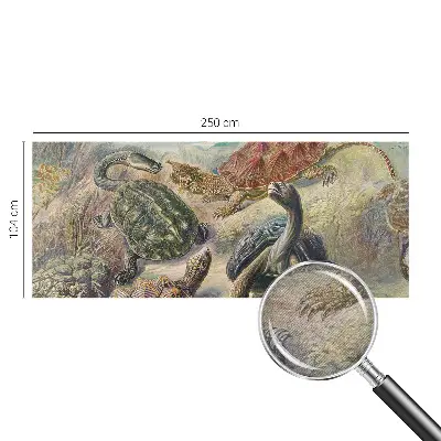 Papier peint panoramique chambre avec motif de faune de tortues