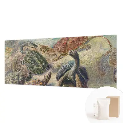 Papier peint panoramique chambre avec motif de faune de tortues