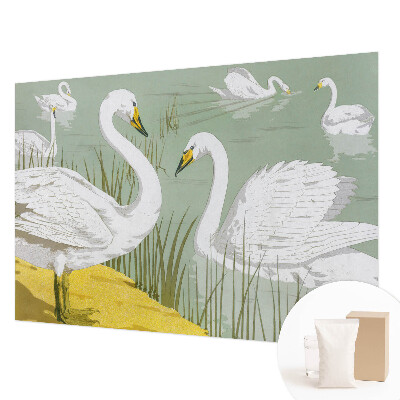 Papier peint panoramique enfant avec le motif Lac aux cygnes