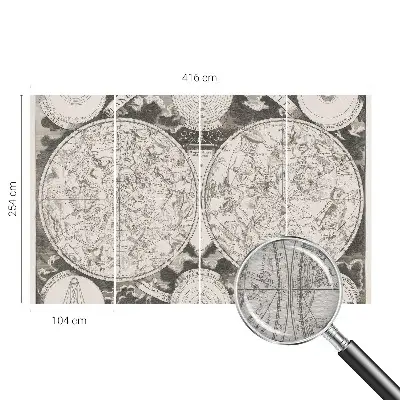 Papier peint panoramique tendance avec une carte des étoiles