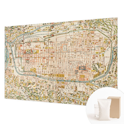 Papier peint panoramique haut de gamme avec un motif de carte ancienne