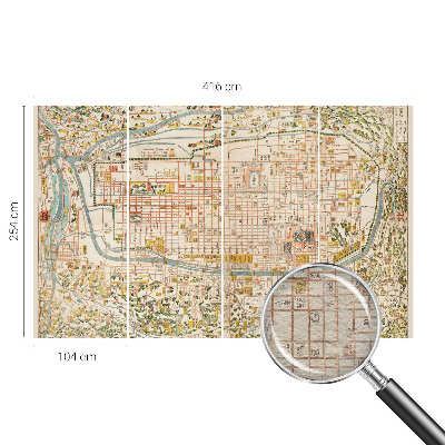 Papier peint panoramique haut de gamme avec un motif de carte ancienne