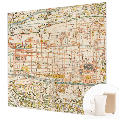Papier peint panoramique haut de gamme avec un motif de carte ancienne