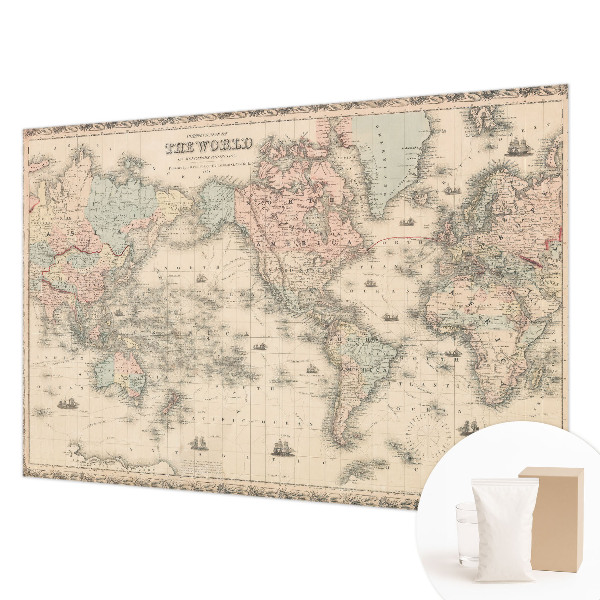 Papier peint panoramique facile à poser avec un motif de carte historique