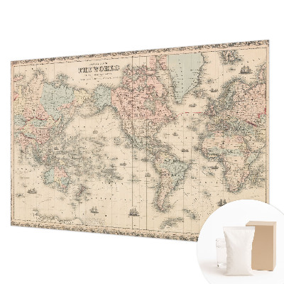 Papier peint panoramique facile à poser avec un motif de carte historique