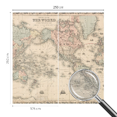 Papier peint panoramique facile à poser avec un motif de carte historique