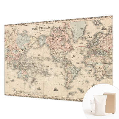 Papier peint panoramique facile à poser avec un motif de carte historique