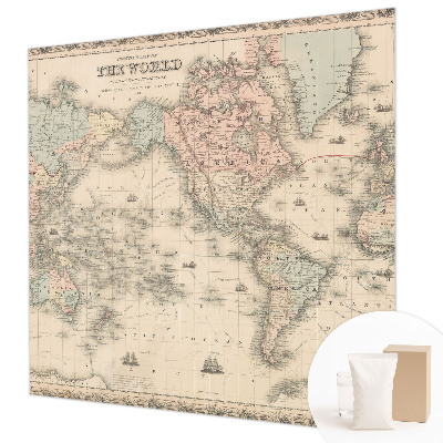 Papier peint panoramique facile à poser avec un motif de carte historique