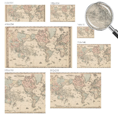 Papier peint panoramique facile à poser avec un motif de carte historique