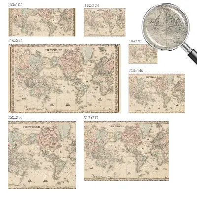 Papier peint photo grand format pour le mur Carte historique