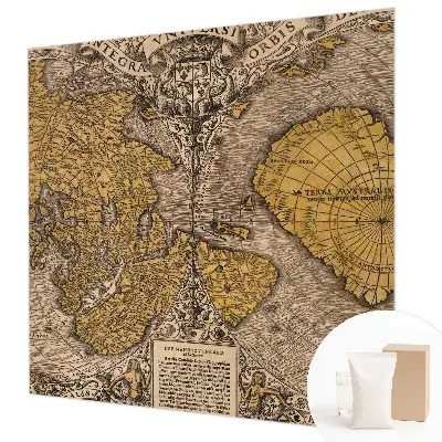 Papier peint panoramique intissé moderne avec un motif de cartographie historique