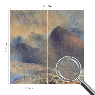 Papier peint panoramique de haute qualité avec un motif de paysage montagneux