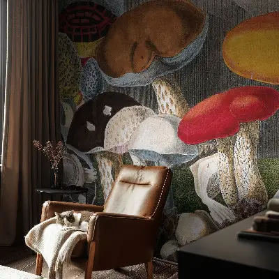 Papier peint photographique avec un motif de champignons botaniques