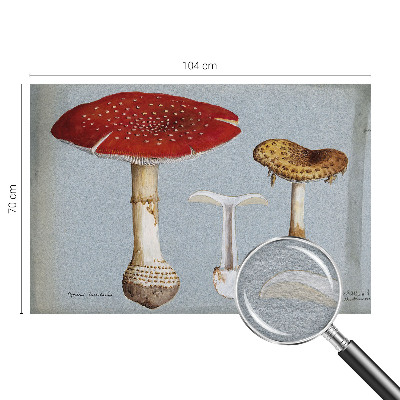 Tapisserie murale avec des motifs de champignons gravés