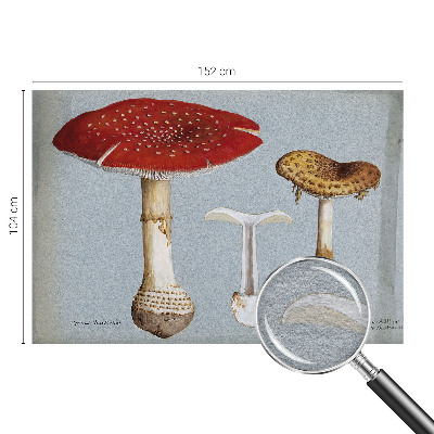Tapisserie murale avec des motifs de champignons gravés