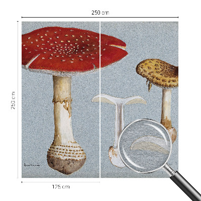 Tapisserie murale avec des motifs de champignons gravés
