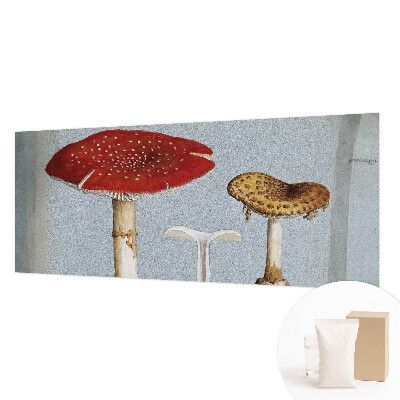 Tapisserie murale avec des motifs de champignons gravés