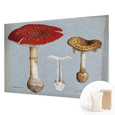 Tapisserie murale avec des motifs de champignons gravés