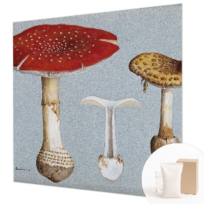 Tapisserie murale avec des motifs de champignons gravés