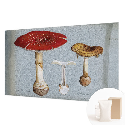 Tapisserie murale avec des motifs de champignons gravés