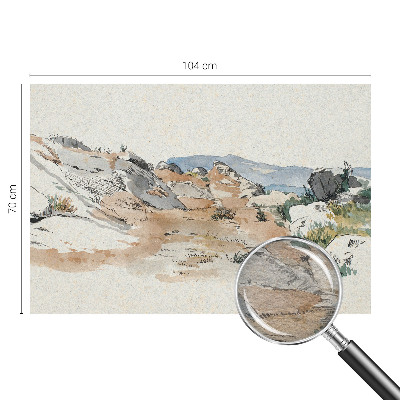 Papier peint panoramique avec un motif de paysage rocheux