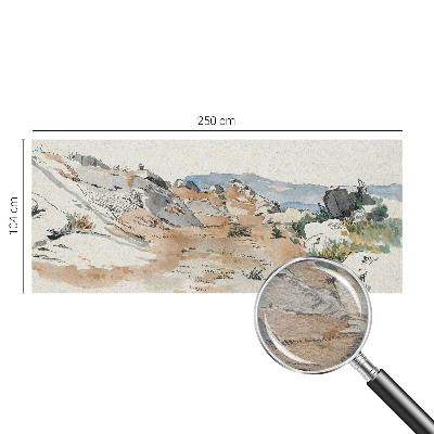Papier peint panoramique avec un motif de paysage rocheux