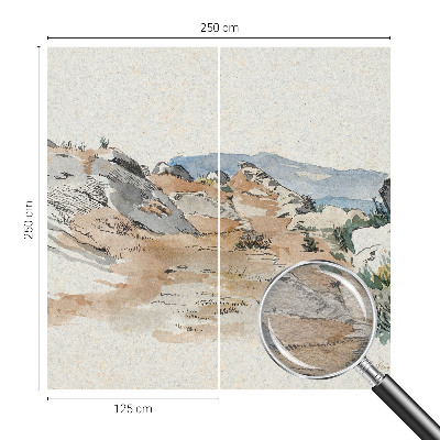 Papier peint panoramique avec un motif de paysage rocheux