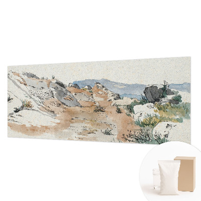 Papier peint panoramique avec un motif de paysage rocheux