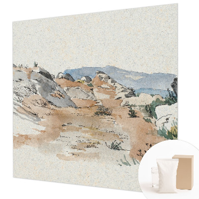 Papier peint panoramique avec un motif de paysage rocheux