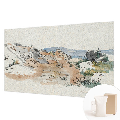 Papier peint panoramique avec un motif de paysage rocheux