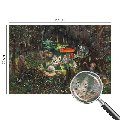 Poster mural panoramique avec un motif de forêt féerique