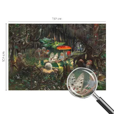 Poster mural panoramique avec un motif de forêt féerique
