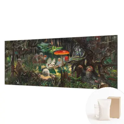 Poster mural panoramique avec un motif de forêt féerique