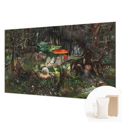 Poster mural panoramique avec un motif de forêt féerique
