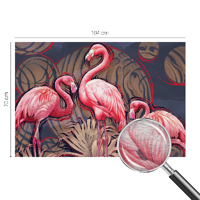 Papier peint panoramique moderne avec des flamants roses