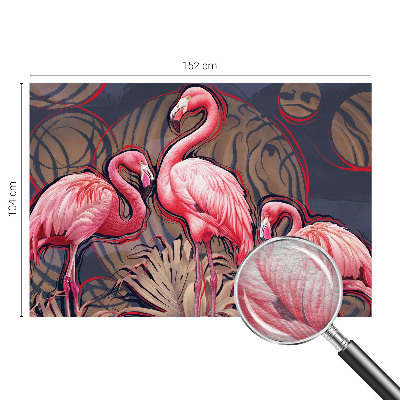 Papier peint panoramique moderne avec des flamants roses
