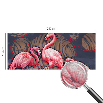 Papier peint panoramique moderne avec des flamants roses