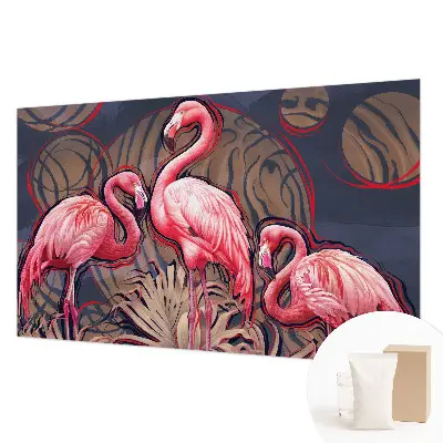 Papier peint intissé imprimé flamants roses