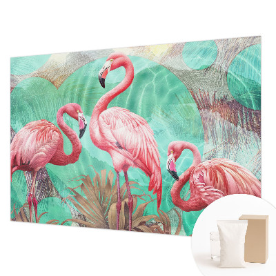 Papier peint panoramique enfant avec un motif d'oiseaux exotiques