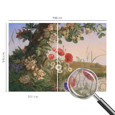 Papier peint panoramique de haute qualité avec un motif floral 
