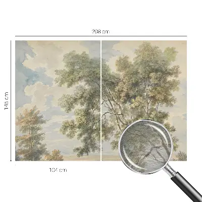 Papier peint intissé imprimé nature romantique