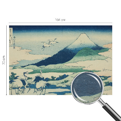 Tapisserie murale avec un motif de grues et de montagnes