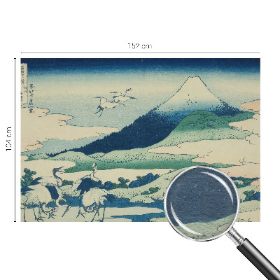 Tapisserie murale avec un motif de grues et de montagnes