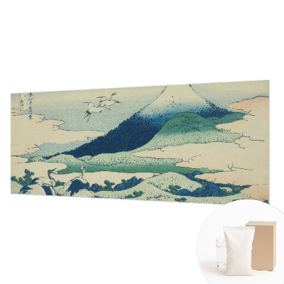 Tapisserie murale avec un motif de grues et de montagnes