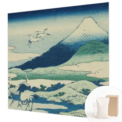 Papier peint photo sur tissu non tissé Grues et montagnes