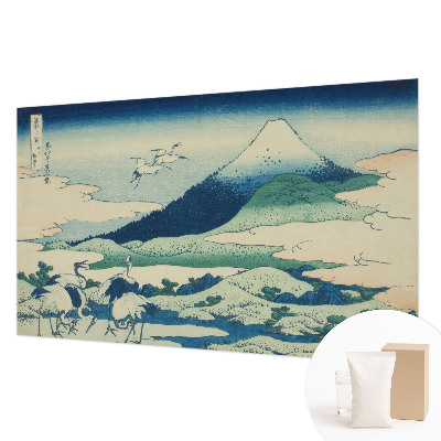 Tapisserie murale avec un motif de grues et de montagnes
