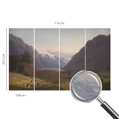 Papier peint photo avec une panorama de montagne